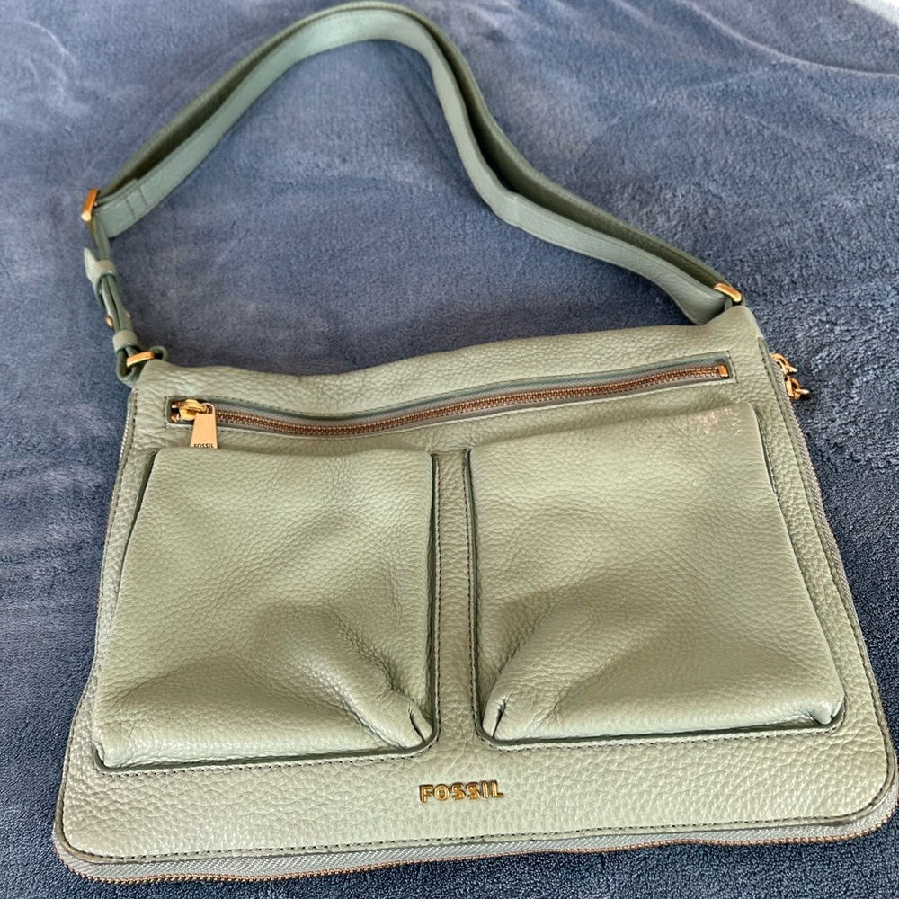 Fossil Sage Green Leather Women's Bag